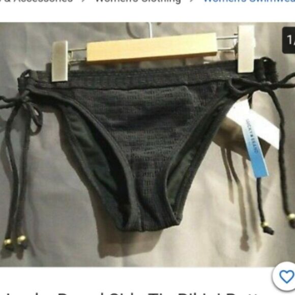 Lucky Brand Sz Large black bralette top & side Tie bottom 2 piece Bikini… - Picture 8 of 13